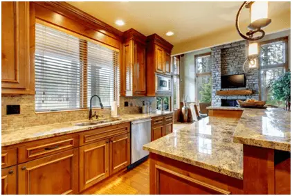 Cherry kitchen granite countertops