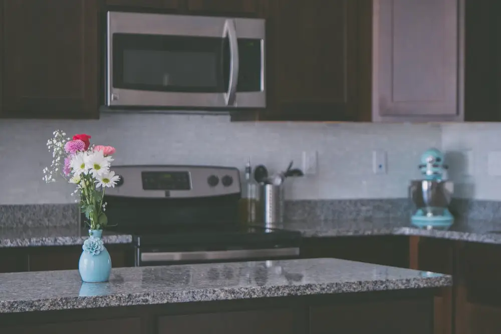 A kitchen with an island