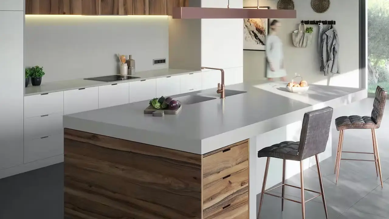 Silestone Quartz Sunlit Days Cincel Grey Kitchen