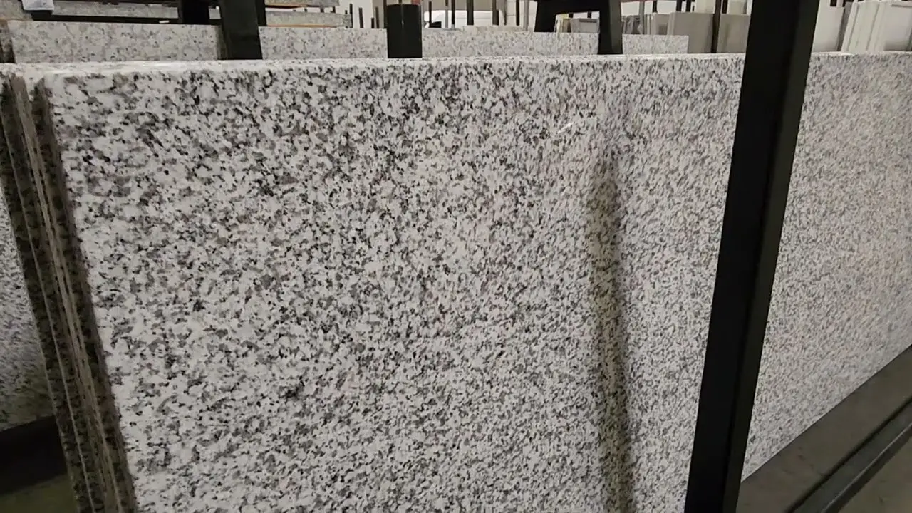 Granite slabs in the Superior warehouse