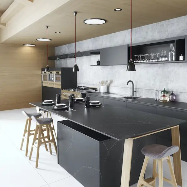 Charcoal Soapstone Quartz Kitchen
