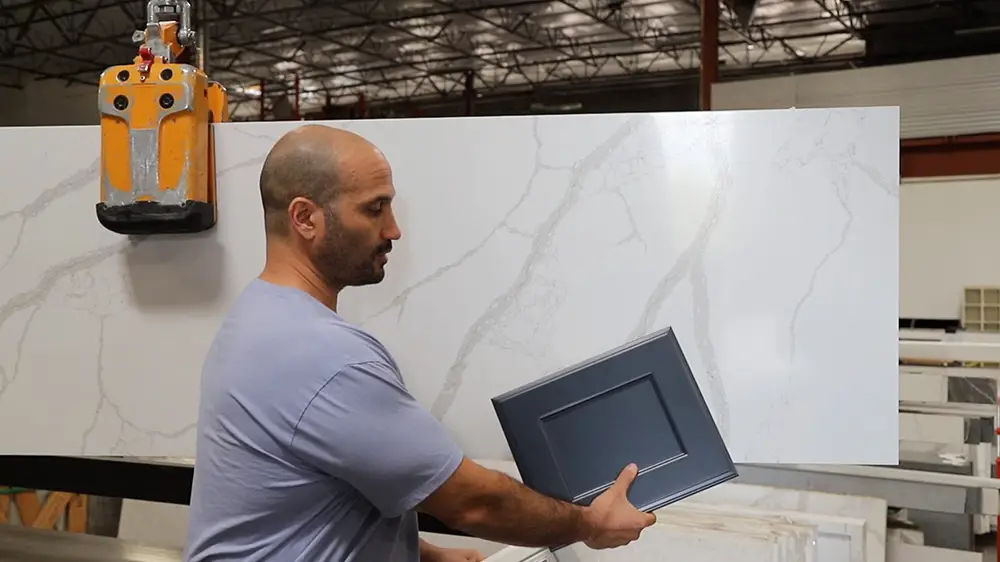 Calacatta Glacier Quartz Kitchen Countertops