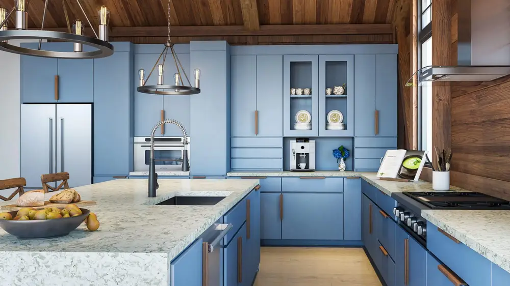 Celadon kitchen countertop