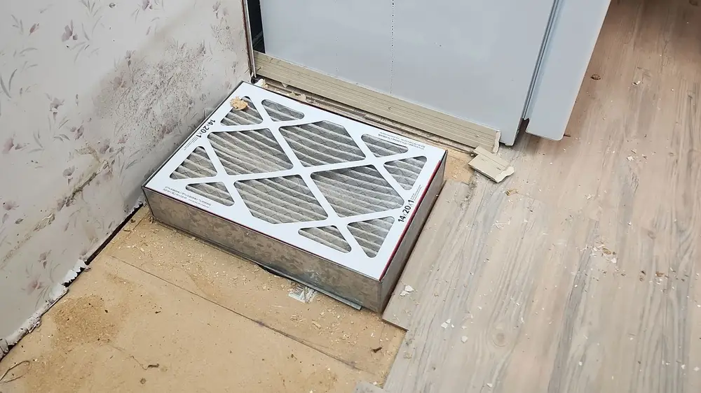 HVAC filter located in Cabinets