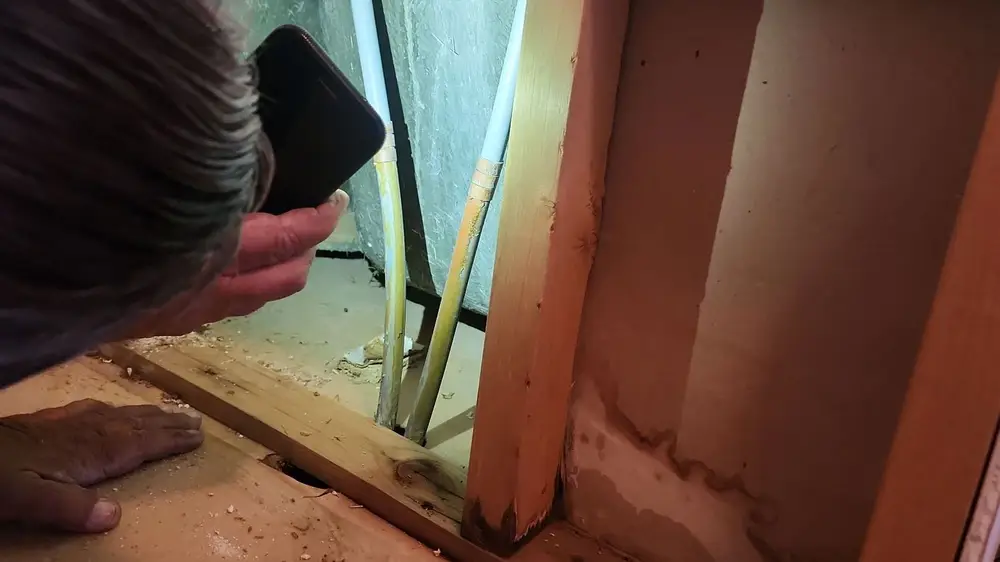 leak from behind shower