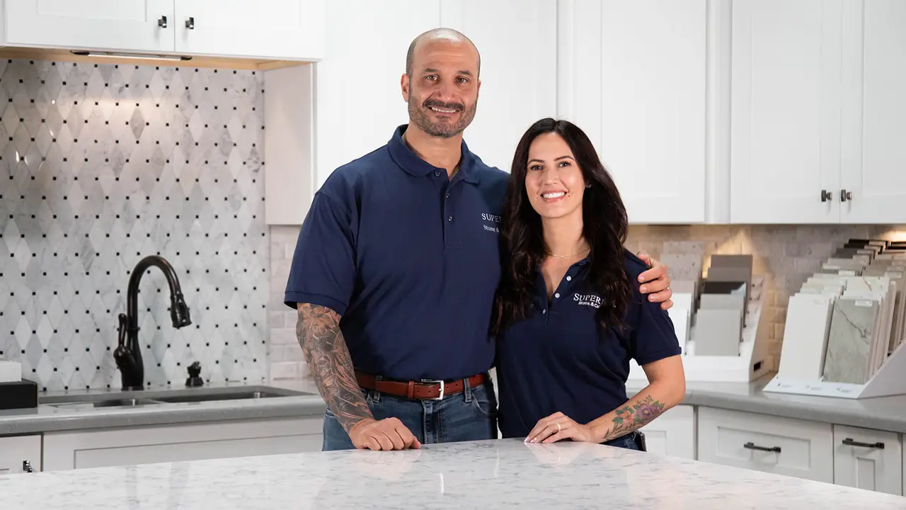 Antonio and Kelly Santiago in the Superior showroom