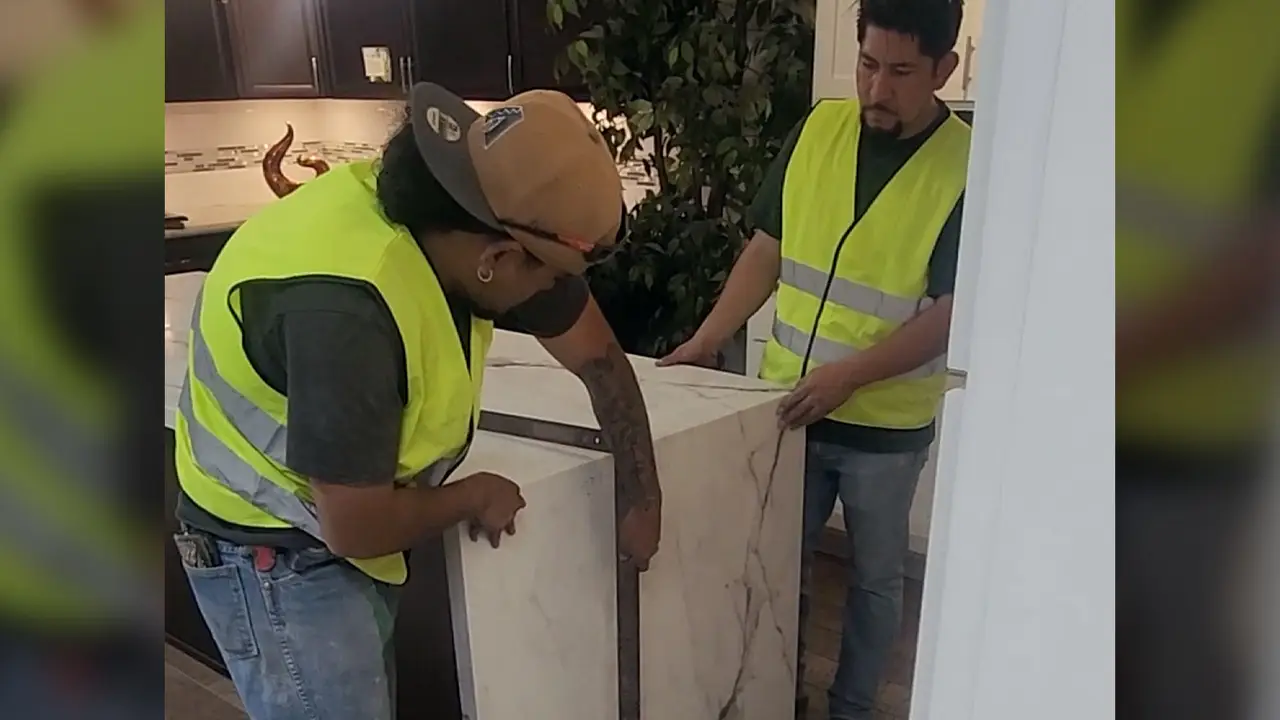 Superior installers setting a new countertop