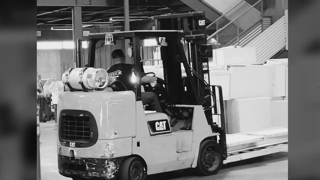 Forklift in the Superior warehouse