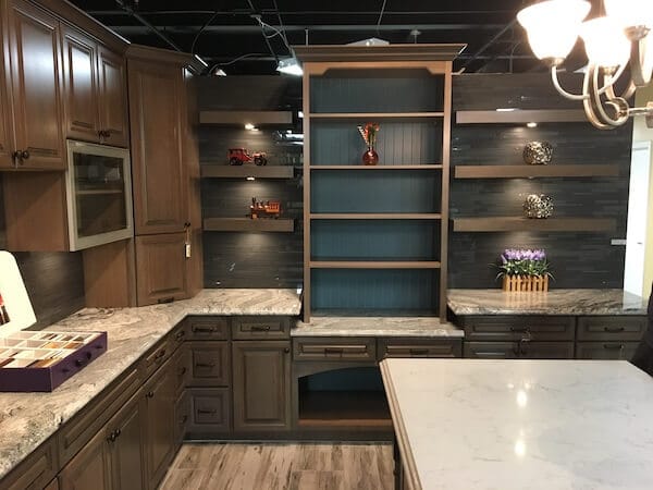 Floating shelves are one of the most popular kitchen features we install.