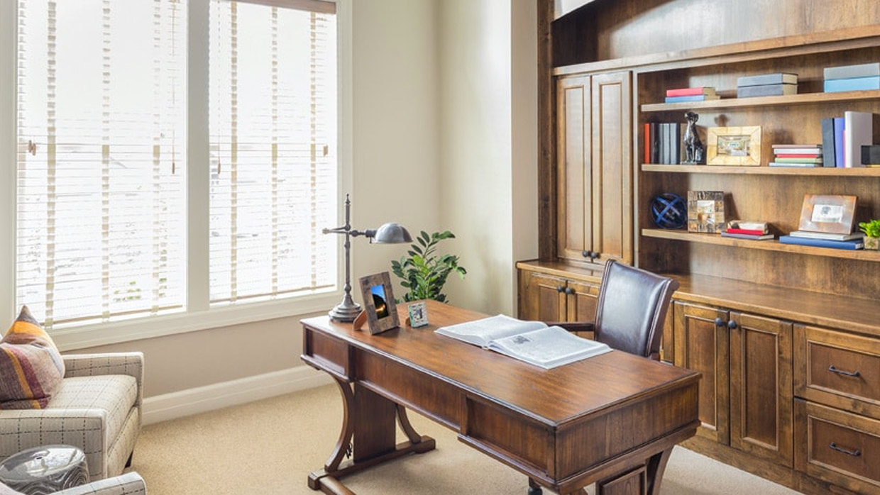 Turn a bedroom in your home into a small office.